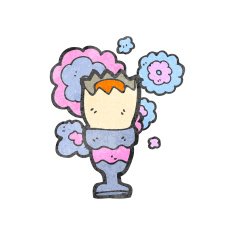 retro cartoon boiled egg N2