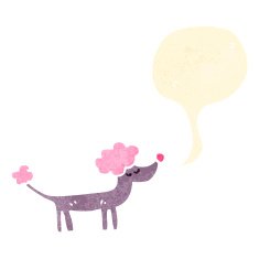 funny little poodle retro cartoon