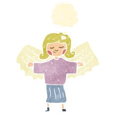 retro cartoon angel girl