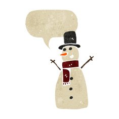 retro cartoon snowman N18