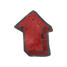 retro cartoon pointing arrow