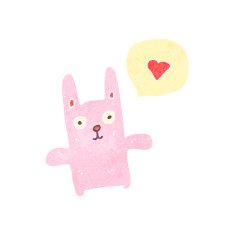 retro cartoon pink rabbit N4
