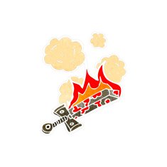 retro cartoon flaming sword N2