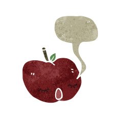 retro cartoon talking apple N3