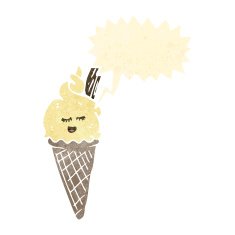 retro cartoon ice cream cone N3