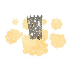 retro cartoon castle on cloud N2