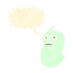retro cartoon glowing ghost N2