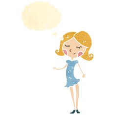 retro cartoon pretty girl
