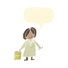 child's drawing of a female doctor