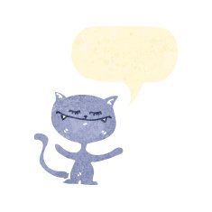 retro cartoon talking cat