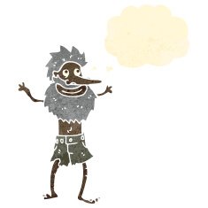 retro cartoon old hermit guy