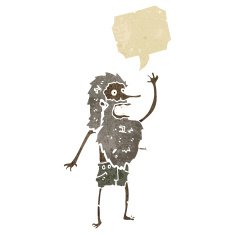 retro cartoon castaway man N2