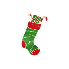 retro cartoon christmas stocking