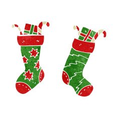retro cartoon christmas stocking N2