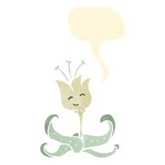 retro cartoon flower N13