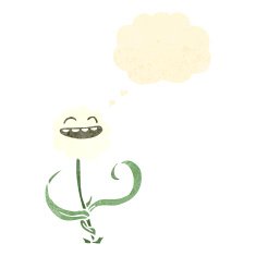 retro cartoon happy flower N3
