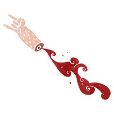 retro cartoon halloween severed arm N2