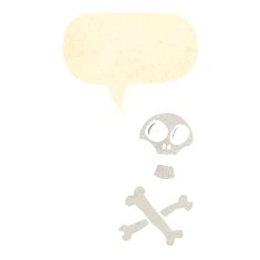 retro cartoon skull and crossbones N2