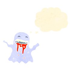 spooky retro cartoon ghost