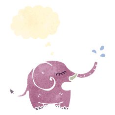 retro cartoon pink elephant N3