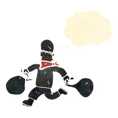retro cartoon bank robber with thought bubble