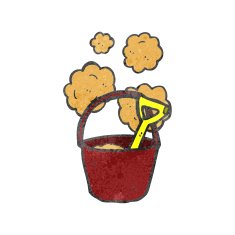 retro cartoon bucket and spade N2