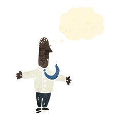 retro cartoon man with thought bubble N2