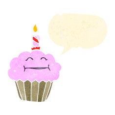 retro cartoon cupcake N3