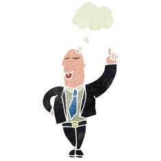 retro cartoon man with idea N3