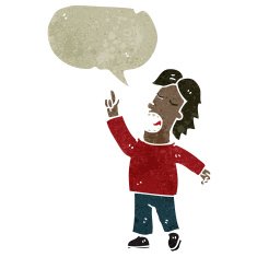 retro cartoon man talking N3