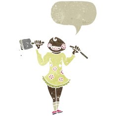 retro cartoon gardener girl N2