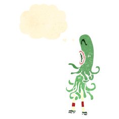 retro cartoon funny alien