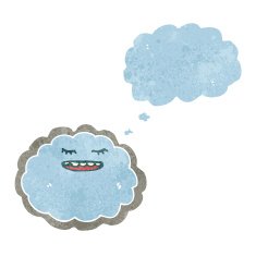 retro cartoon cloud with silver lining N2