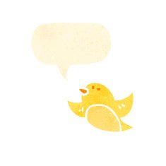 retro cartoon singing bird N3