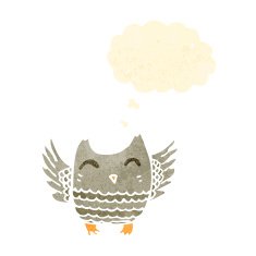 cute little owl retro cartoon N2