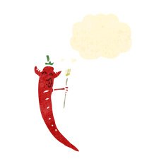retro cartoon devil chili
