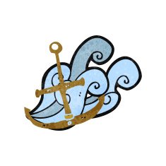retro cartoon anchor symbol