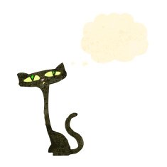 retro cartoon halloween cat