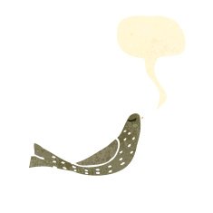 retro cartoon tweeting bird N2