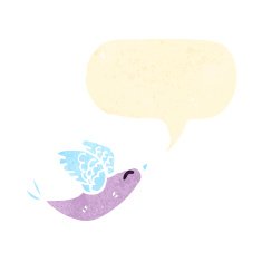 retro cartoon singing bird N4