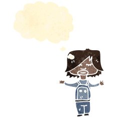 retro cartoon boy with thought bubble N3