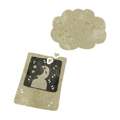 retro cartoon instant photograph