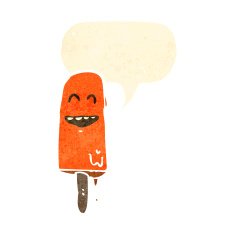 cartoon melting ice lolly