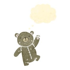 cute teddy bear retro cartoon