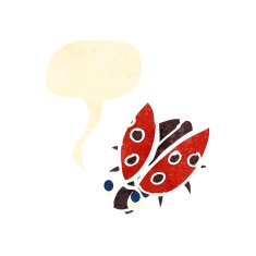 retro cartoon ladybug N3