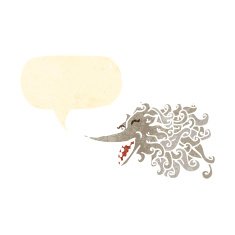 retro cartoon wolf with speech bubble N2