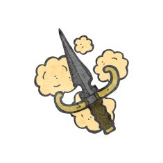 retro cartoon dagger N3