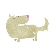 retro cartoon well behaved dog N2
