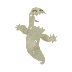 retro cartoon spooky ghost N2