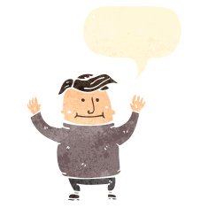 friendly retro cartoon man